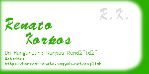 renato korpos business card